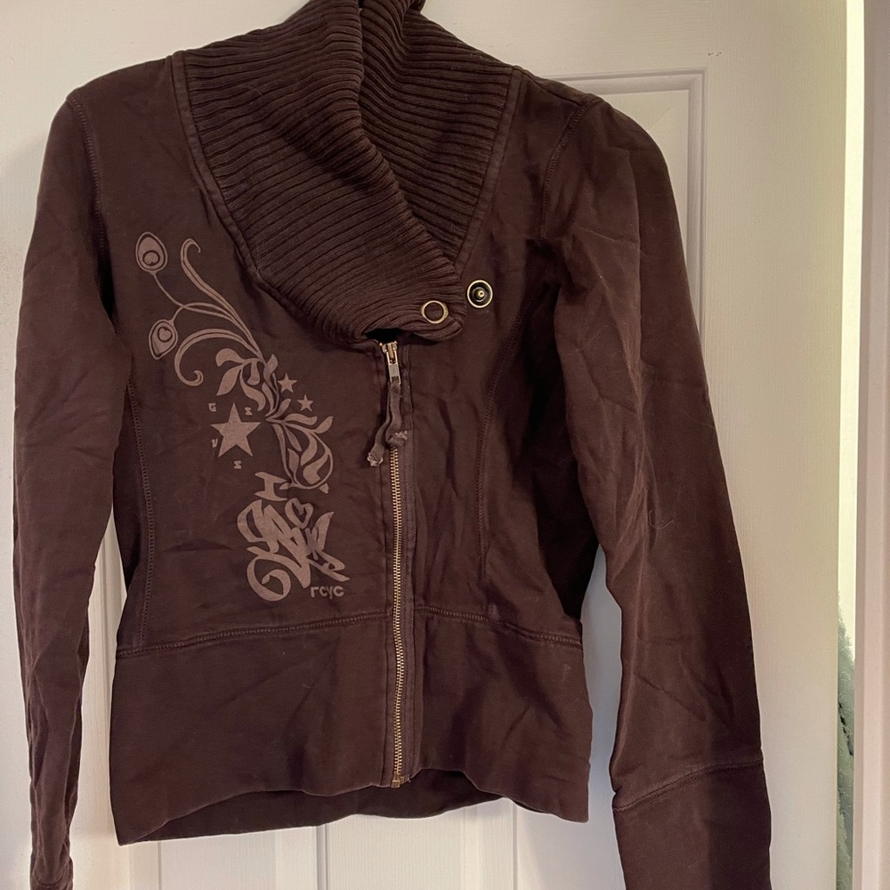 GSUS sindustries jacket w/knit wrap/shawl collar